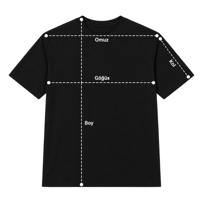 Erkek T-Shirt ölçüm görseli